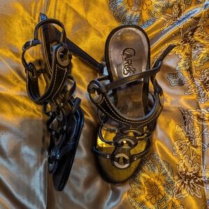 Caparros Black Strappy Women's Heels